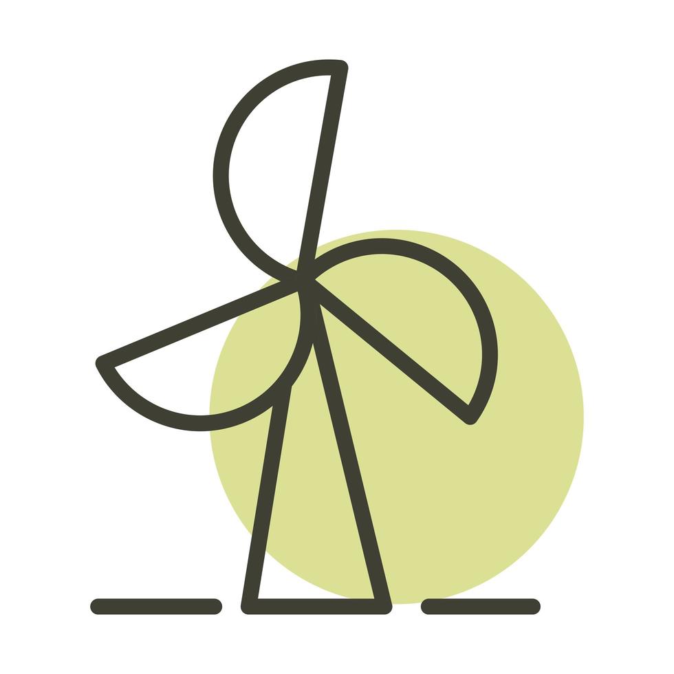 wind turbine alternative sustainable energy line style icon vector