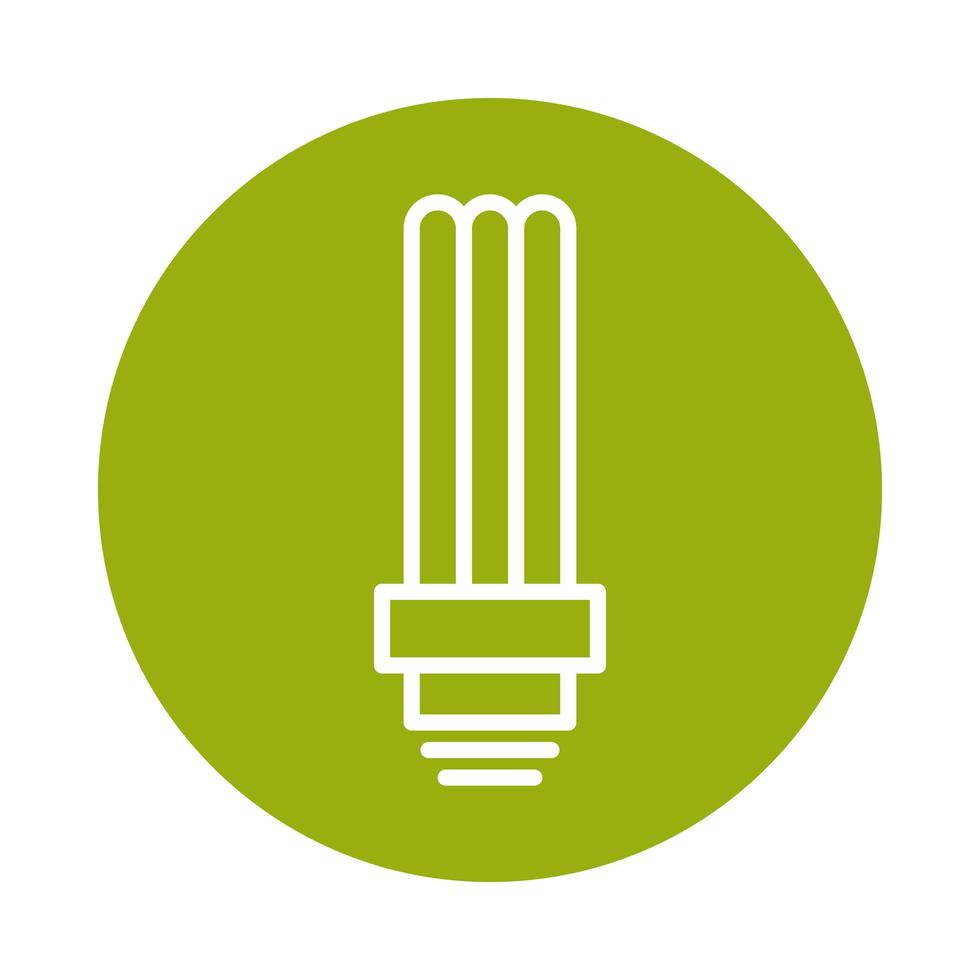 light bulb halogen alternative sustainable energy block line style icon vector