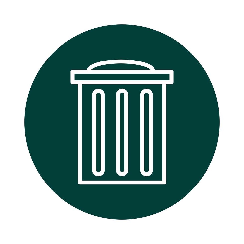 trash can ecology alternative sustainable energy block line style icon vector