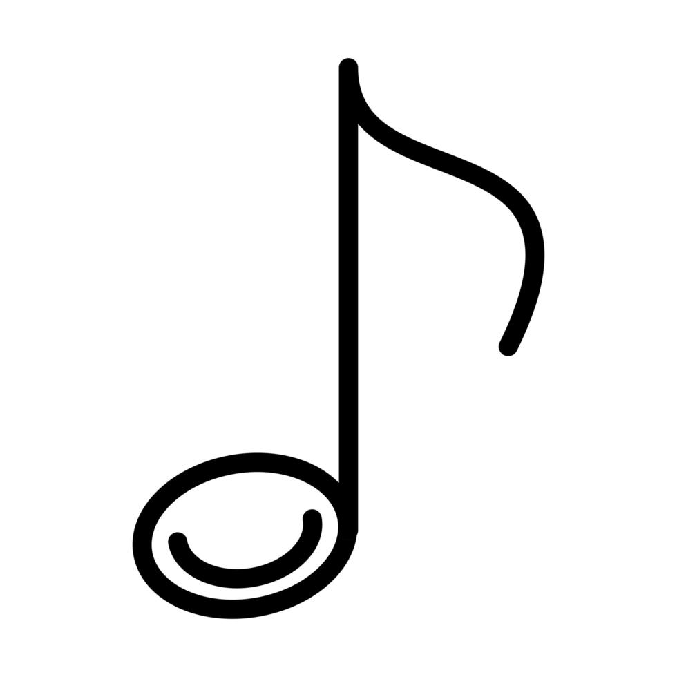 icono de estilo de línea de sonido de nota musical vector