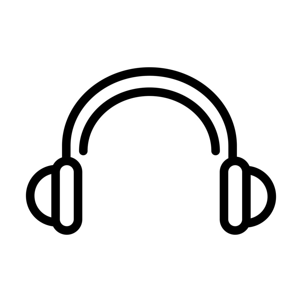 headphones audio sound line style icon vector