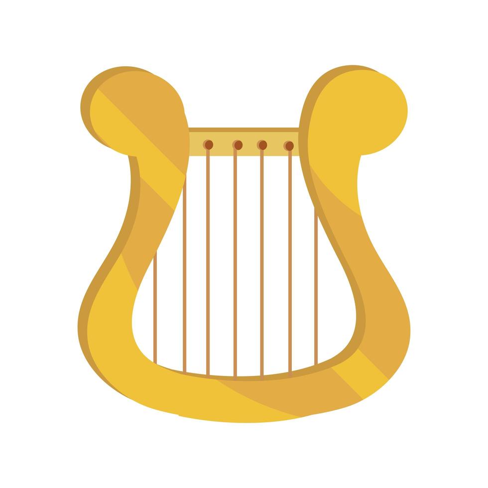 lyre string musical instrument isolated icon vector