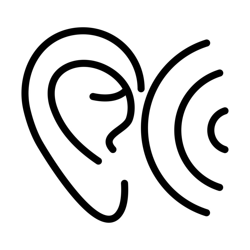 ear wave audio sound line style icon vector