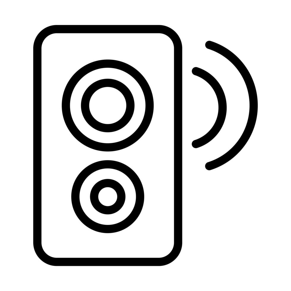 icono de estilo de línea de sonido de música de altavoz vector