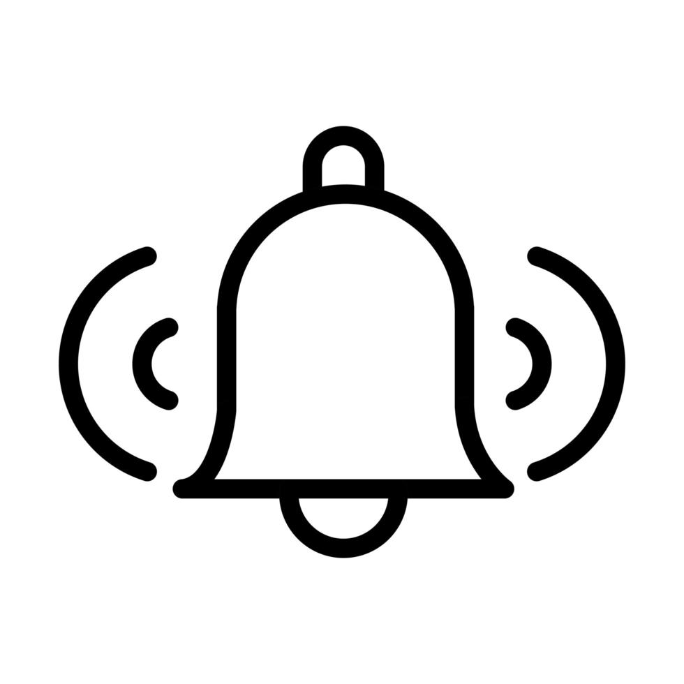 sound bell signal audio line style icon vector