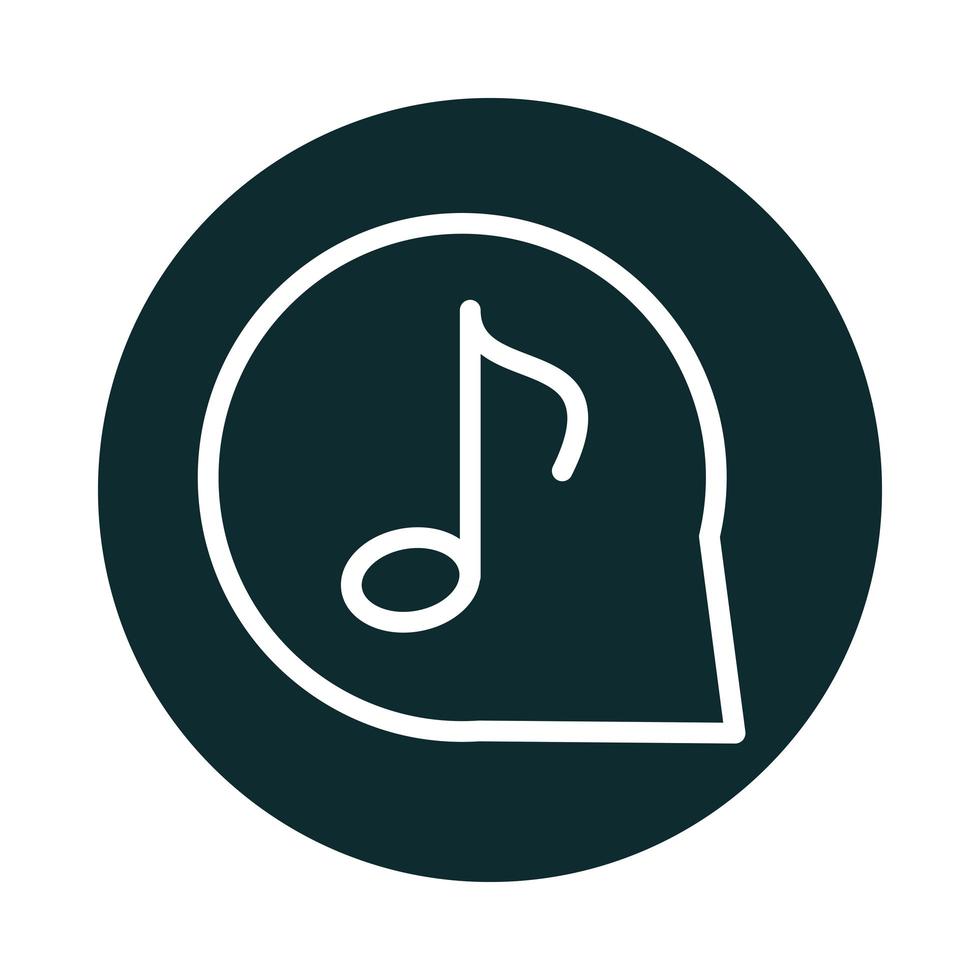 note music bubble sound block style icon vector