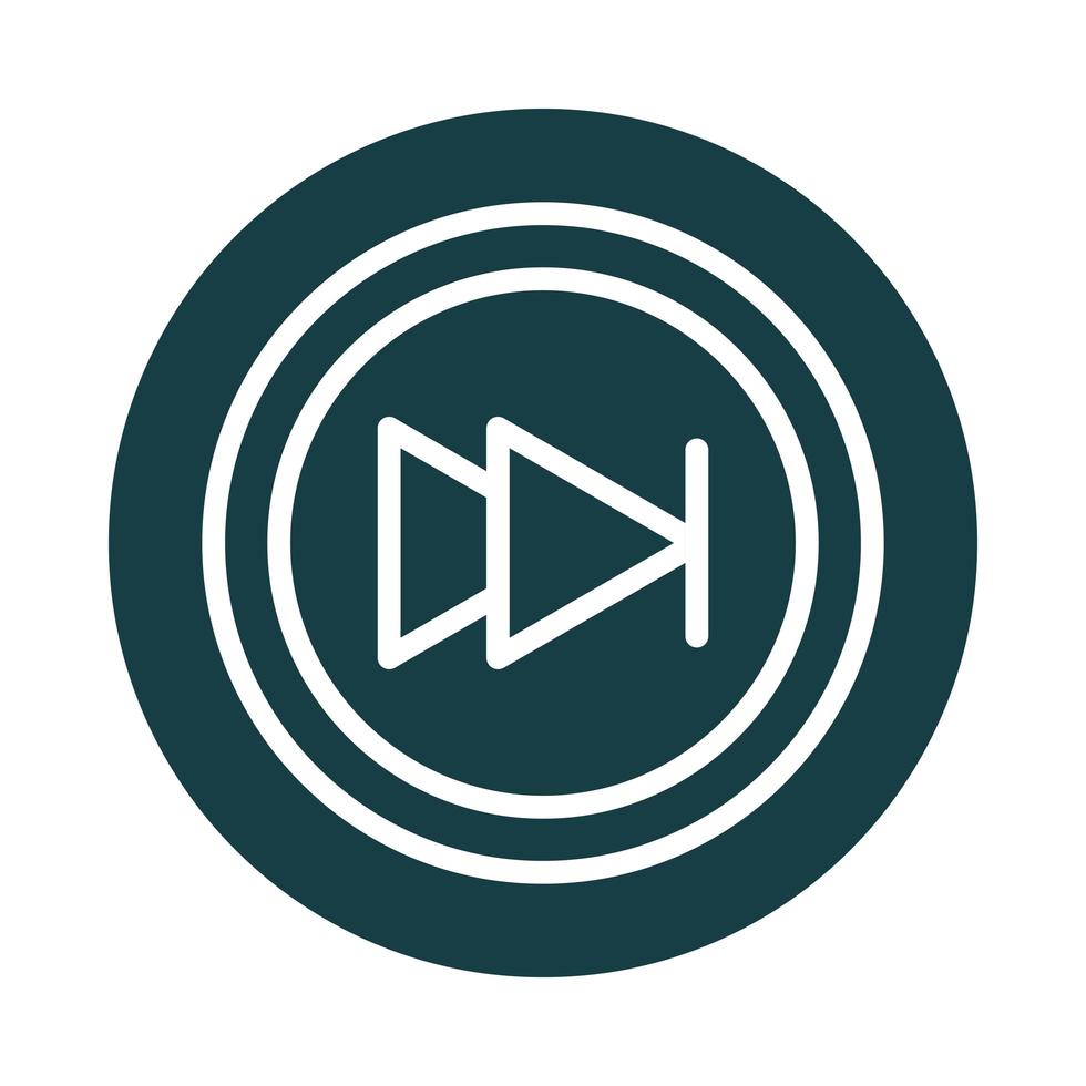 media control button sound block style icon vector
