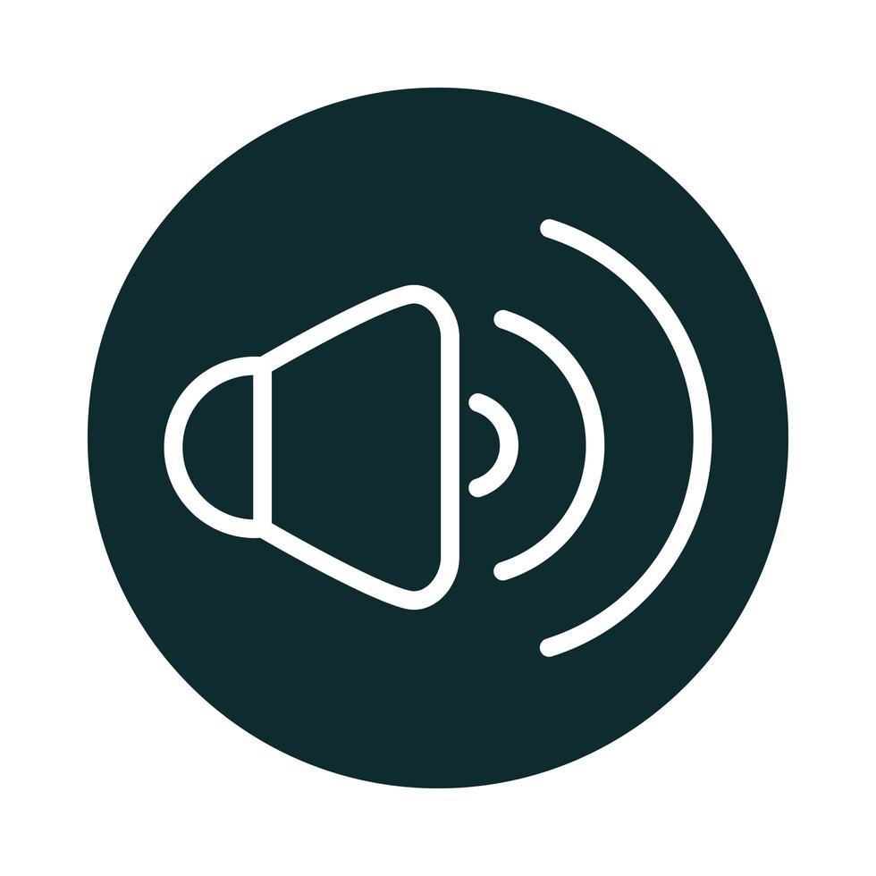 volume audio sound block style icon vector