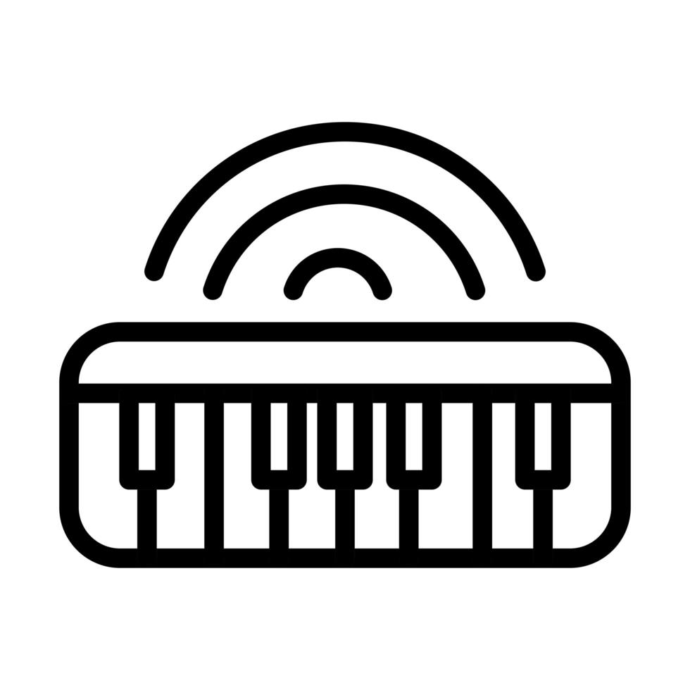 icono de estilo de línea de sonido de música de piano de teclado vector