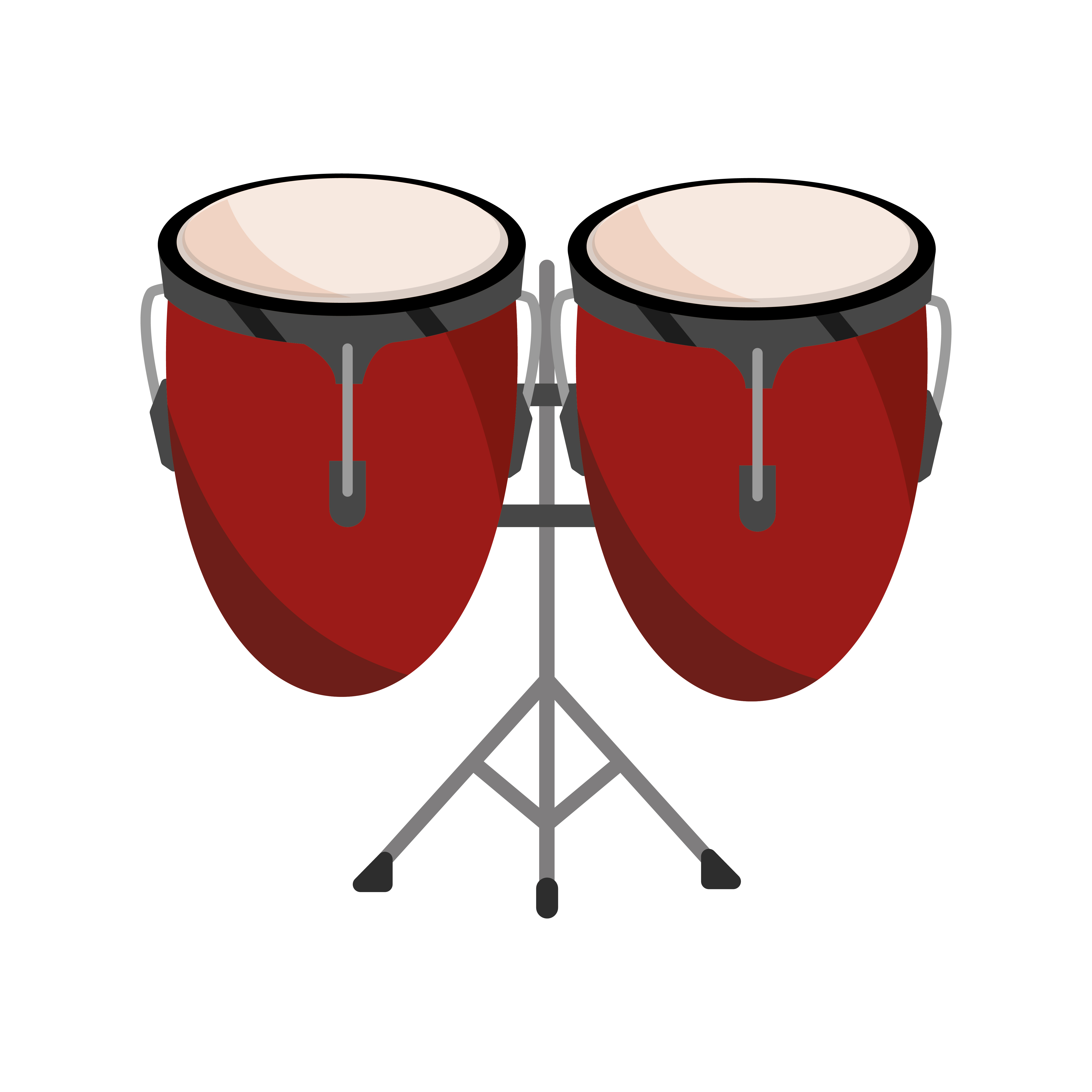 congas, tambores, percusión, instrumento musical, aislado, icono