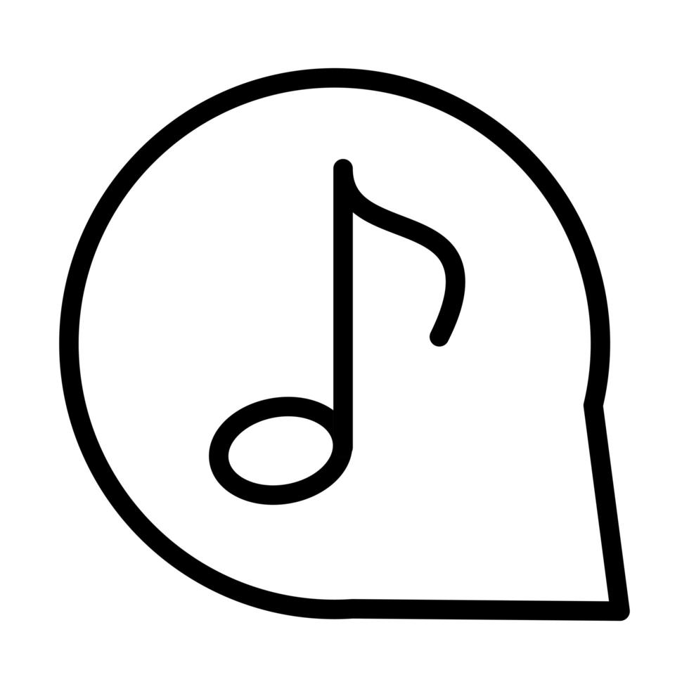 note music bubble sound line style icon vector
