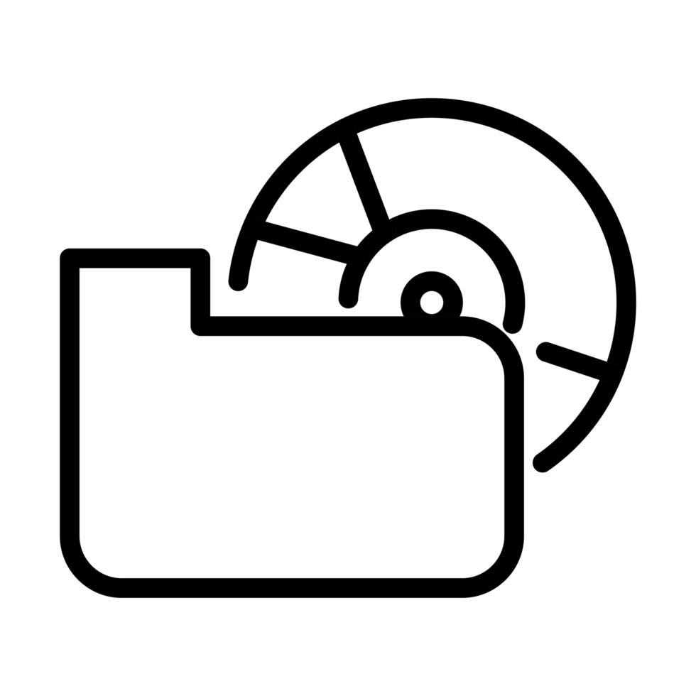 folder disk sound line style icon vector