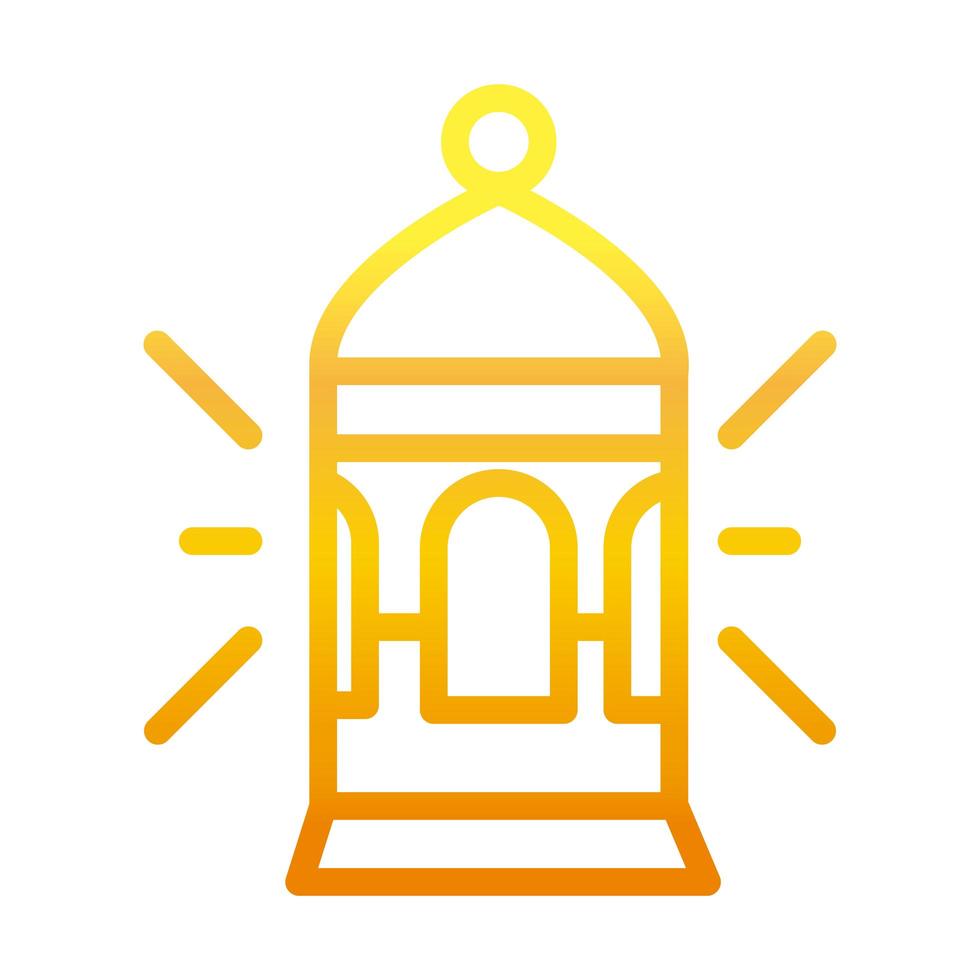 lantern ornament ramadan arabic islamic celebration gradient line icon vector