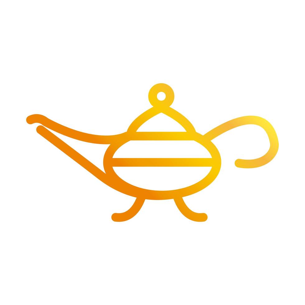 lamp traditional ramadan arabic islamic celebration gradient line icon vector