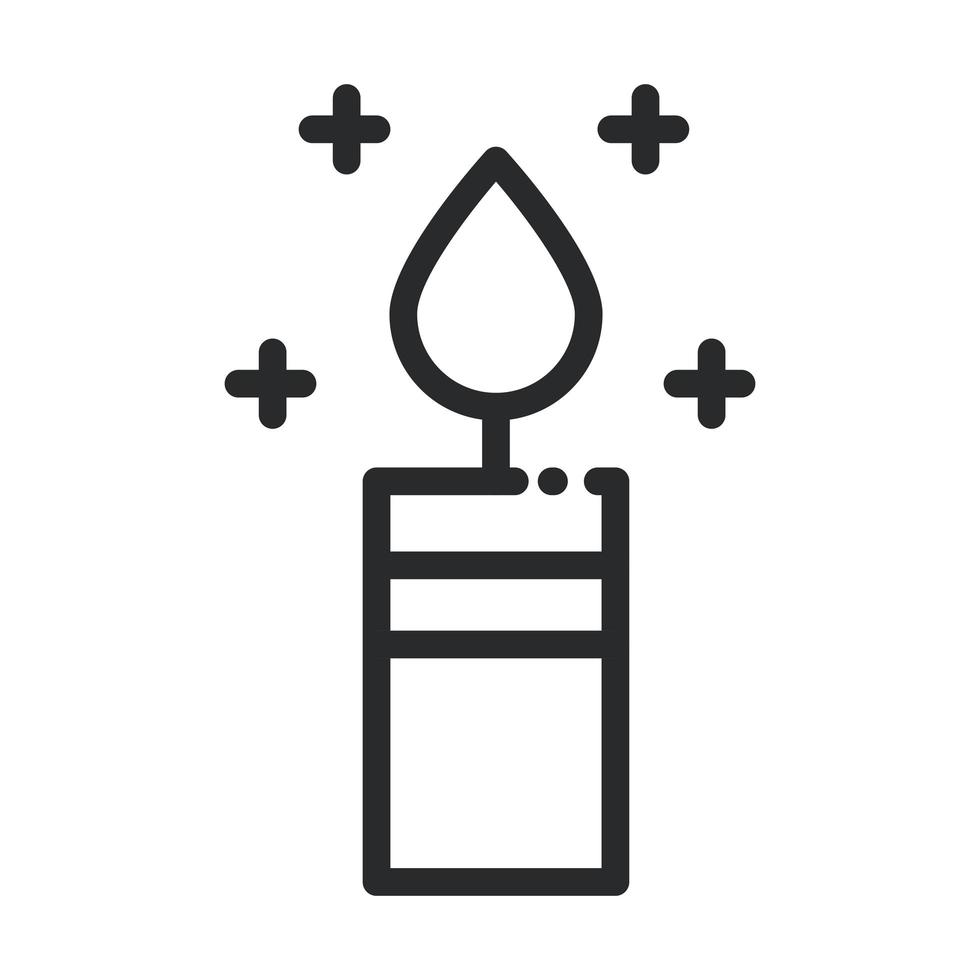 burning candle religious ramadan arabic islamic celebration line style icon vector