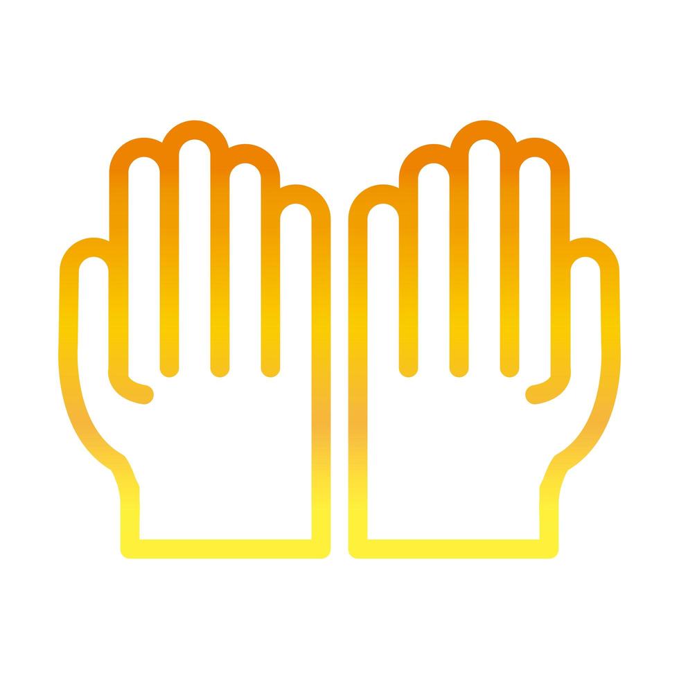 open hands gesture palm traditional ramadan arabic islamic celebration gradient line icon vector