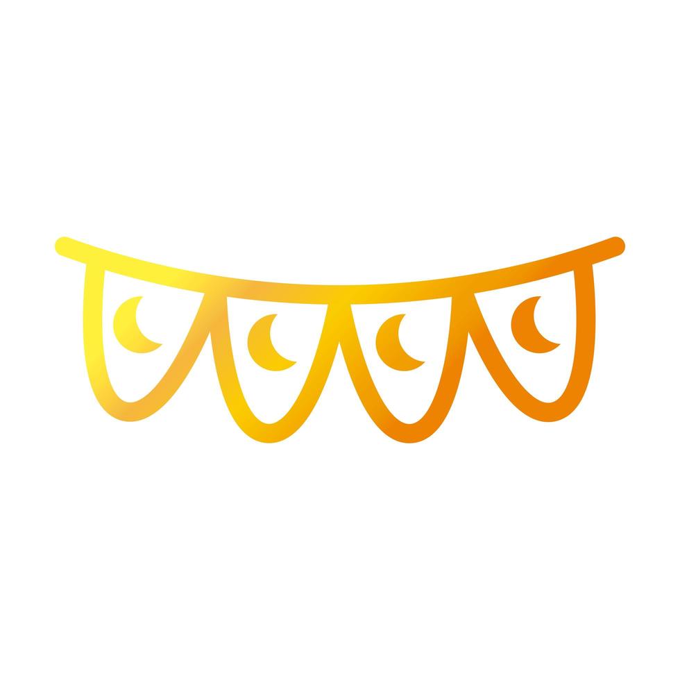 pennants decoration ramadan arabic islamic celebration gradient line icon vector