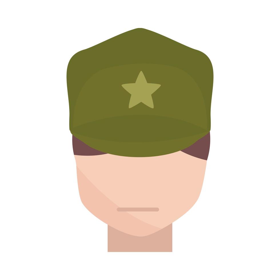 memorial day soldier with character military american celebration flat style icon vector