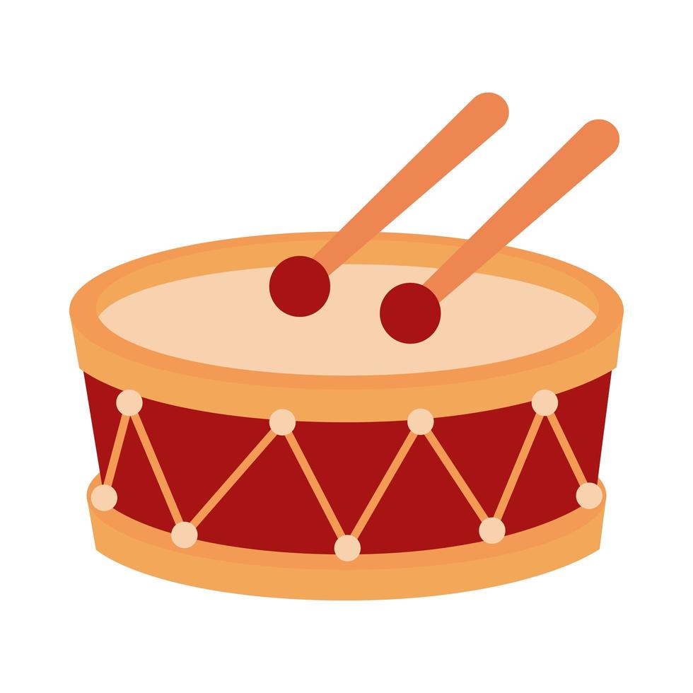 memorial day drum and drumsticks instrument american celebration flat style icon vector