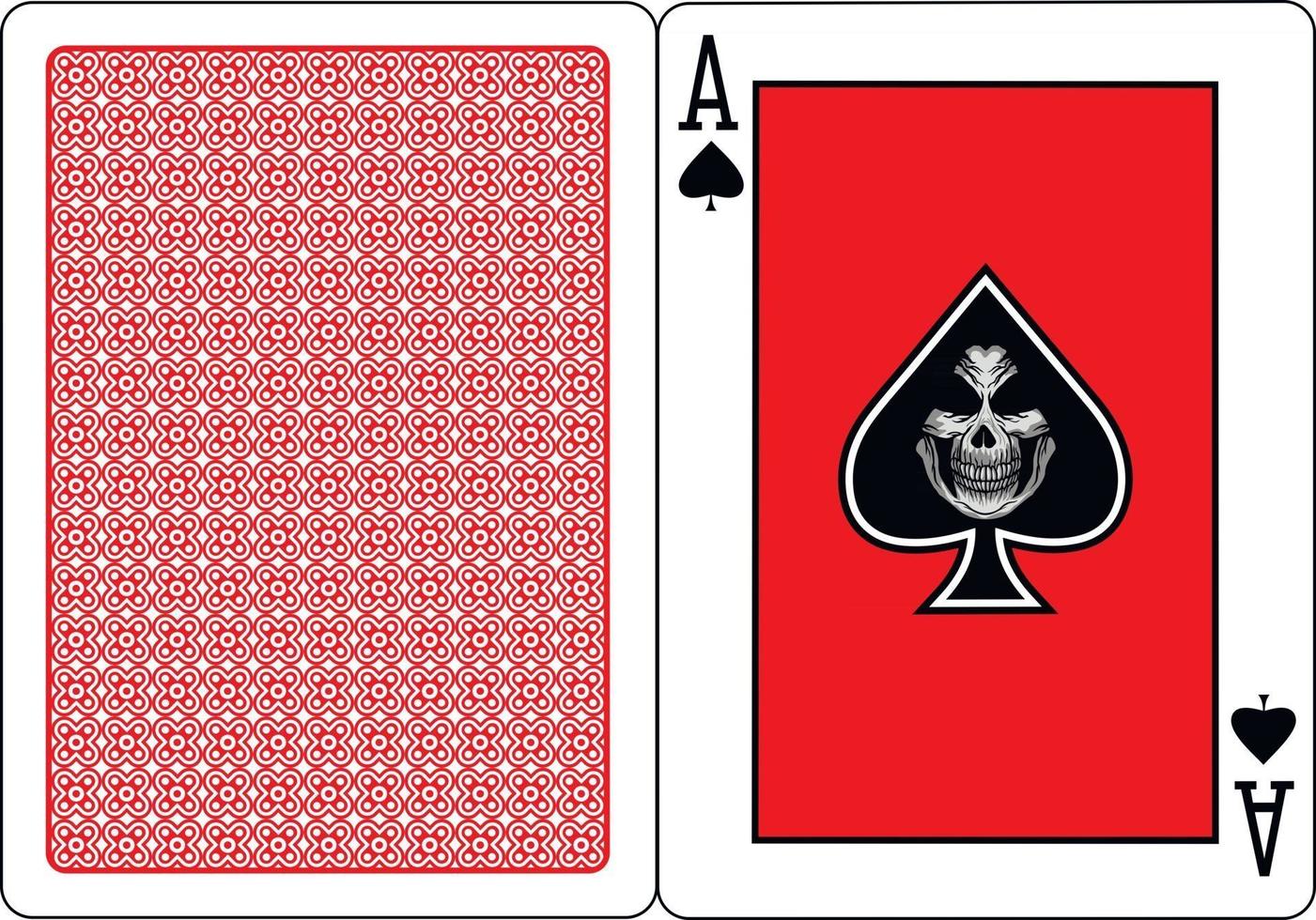 skull with ace of spades playing card vector