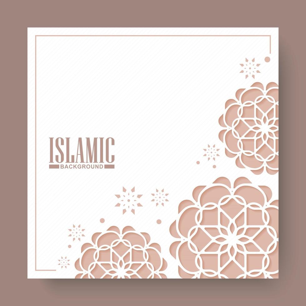 Islamic style floral background in flat color vector