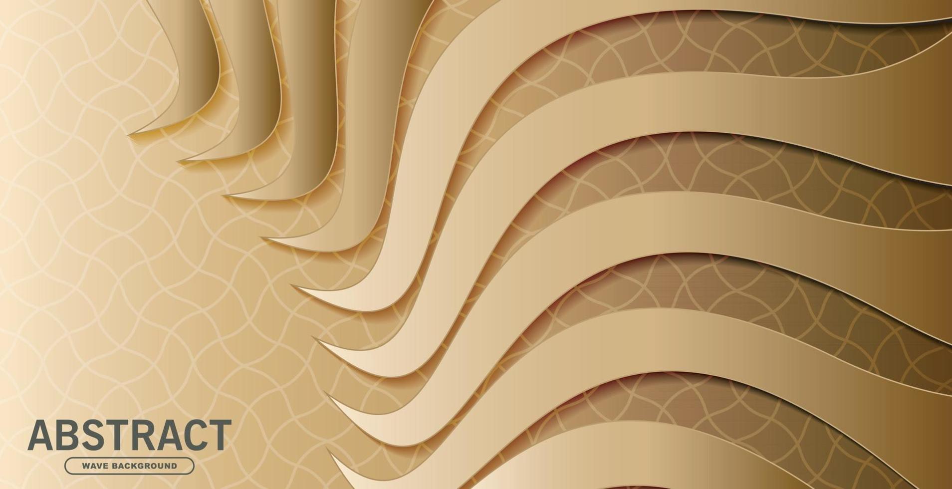 Gold wave abstract background illustration vector
