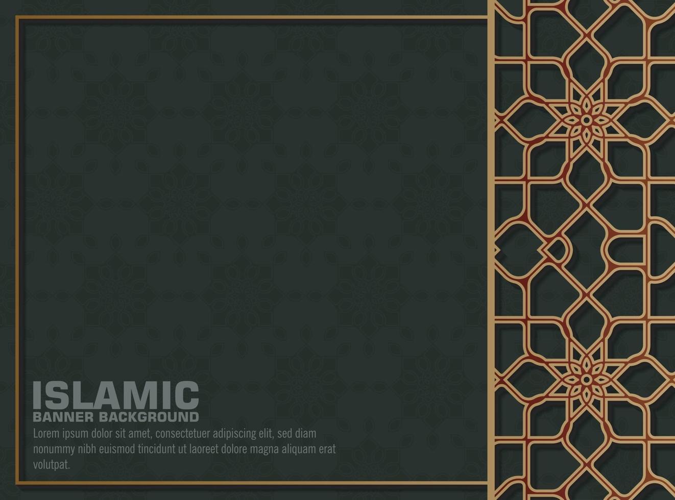 Dark Islamic background with golden mandala vector