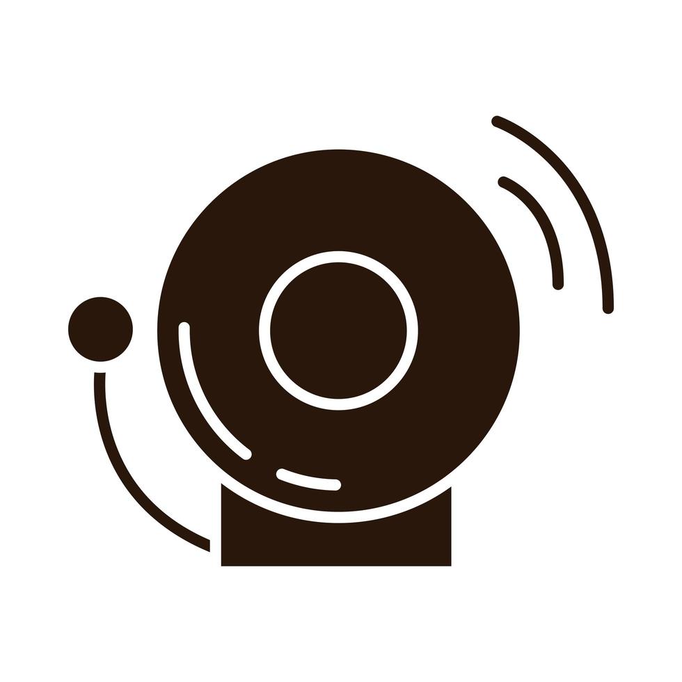 school education doorbell alarm supply silhouette style icon vector