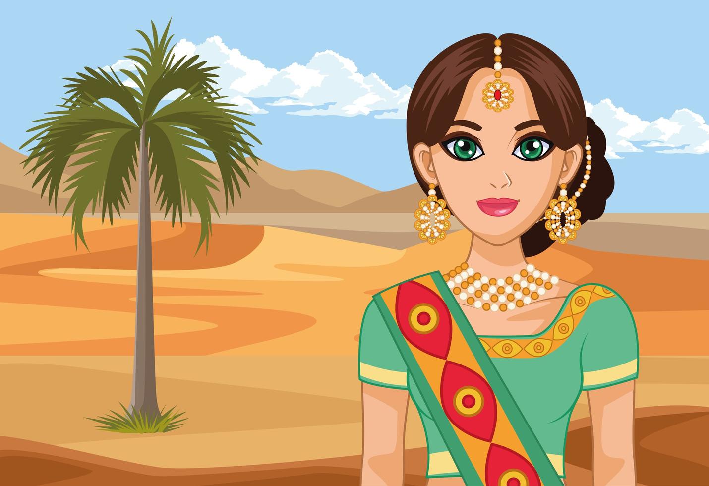 arabic bride character vector