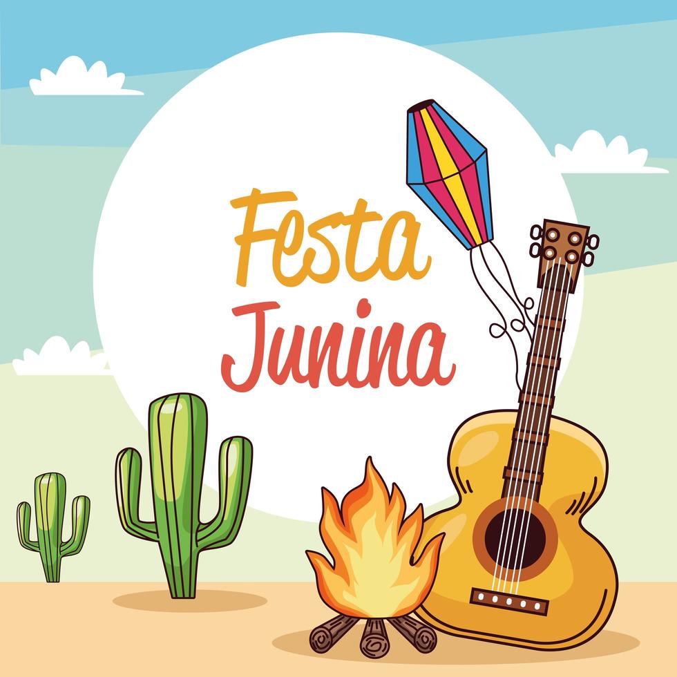 escena de festa junina vector