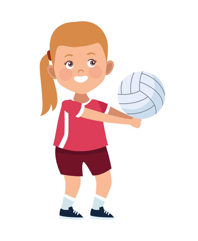 girl playing volleyball vector