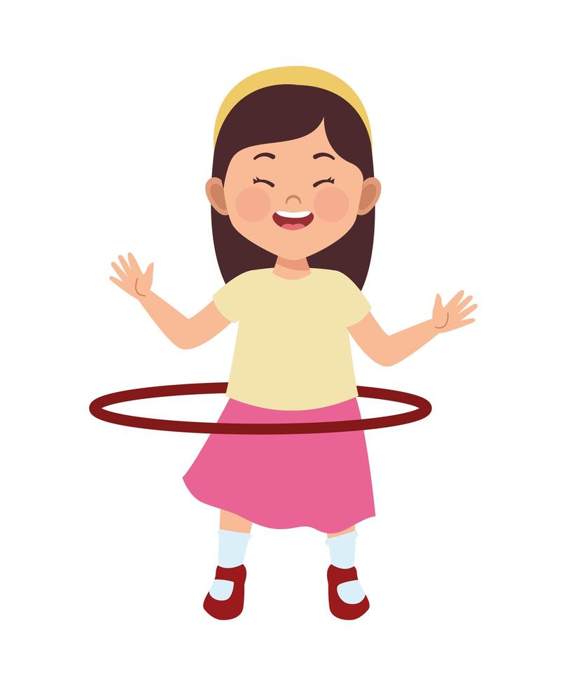 girl playing hula hula vector