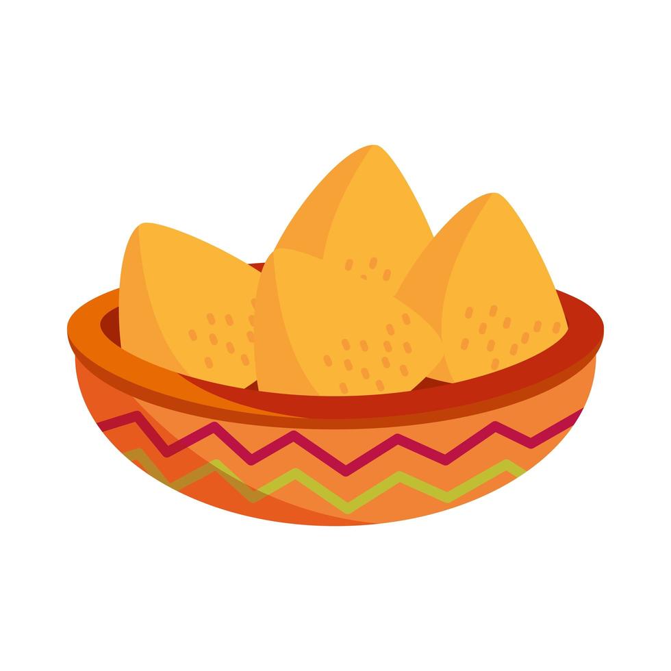 5 may bowl con bocadillo de nachos vector