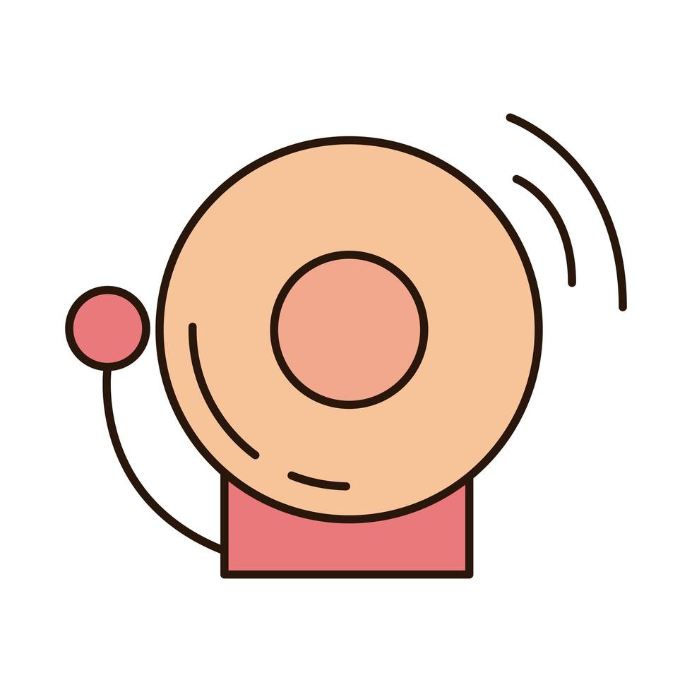 school education doorbell alarm supply line and fill style icon vector
