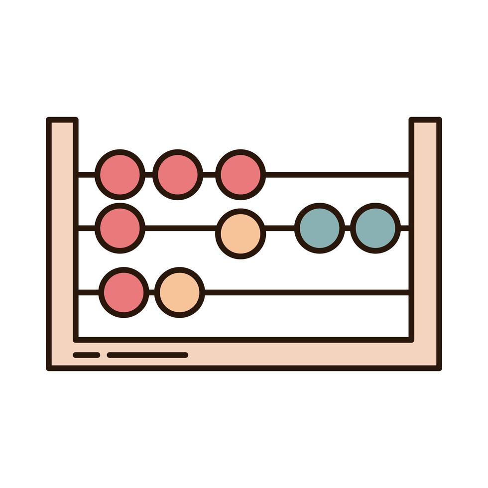 school education math abacus arithmetic supply line and fill style icon vector