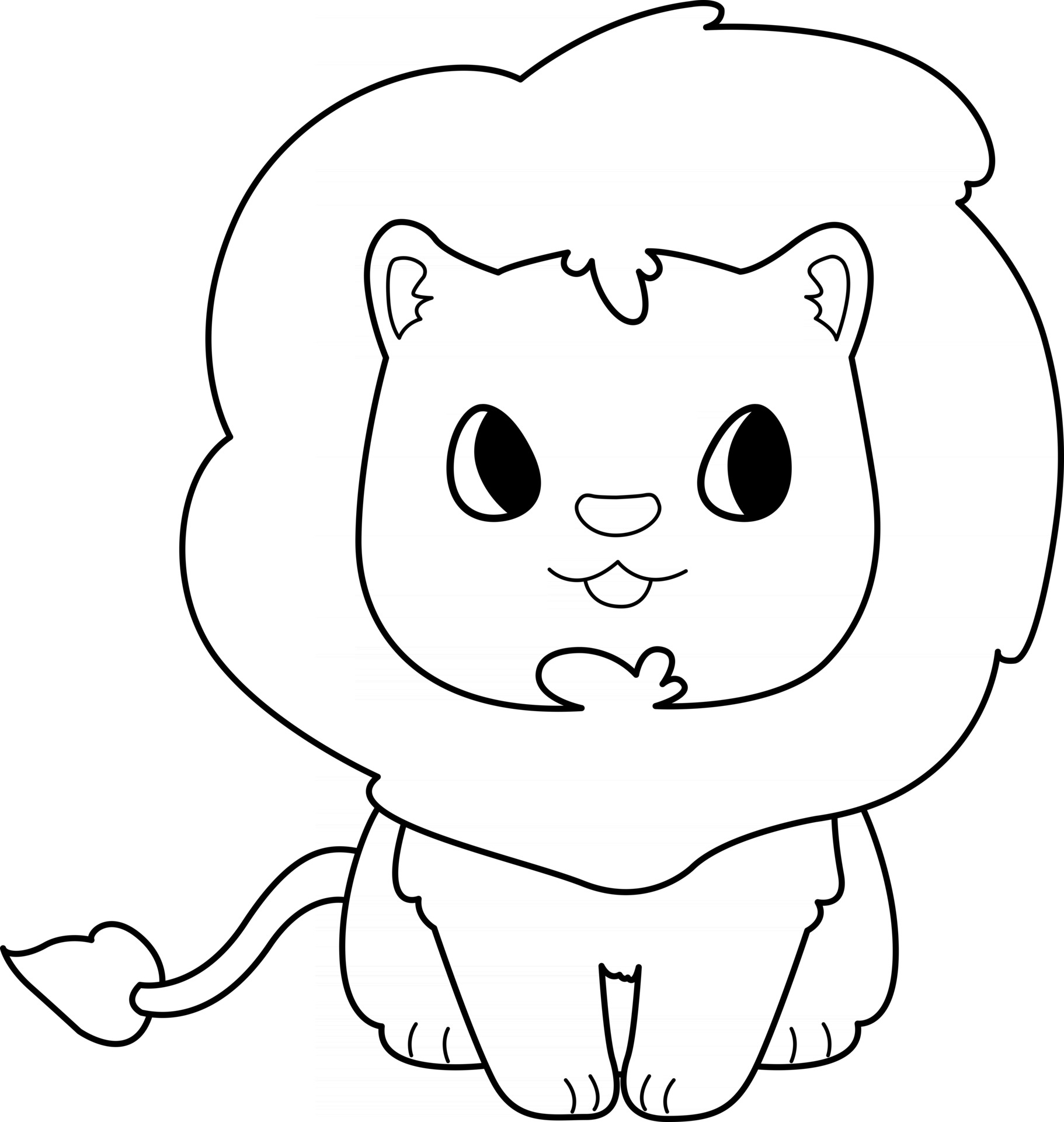 Lion Kids Coloring Page Great for Beginner Coloring Book 2506055 Vector Art  at Vecteezy