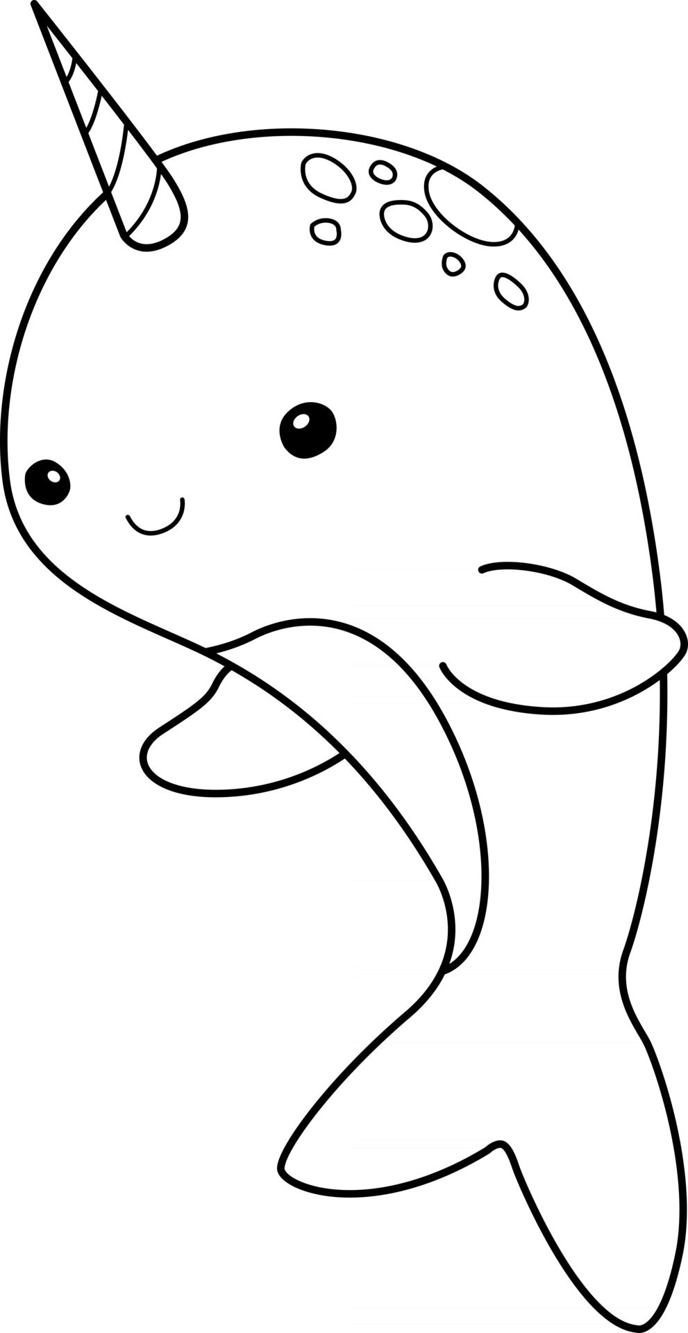 Narwhal Kids Coloring Page Great For Beginner Coloring Book 2506056 Vector Art At Vecteezy