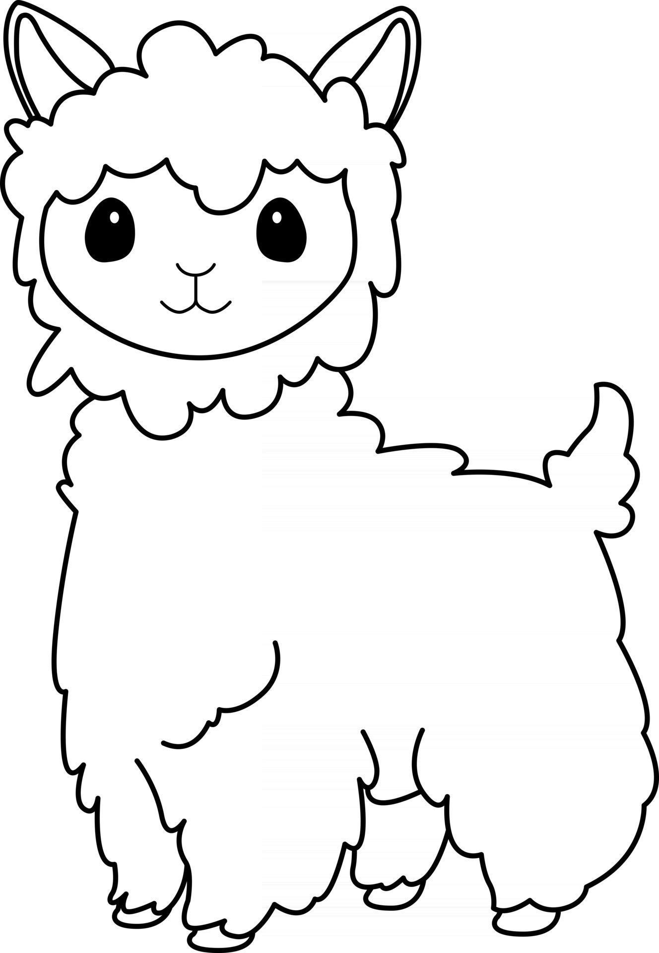 Llama Kids Coloring Page Great For Beginner Coloring Book 2506057 Vector Art At Vecteezy