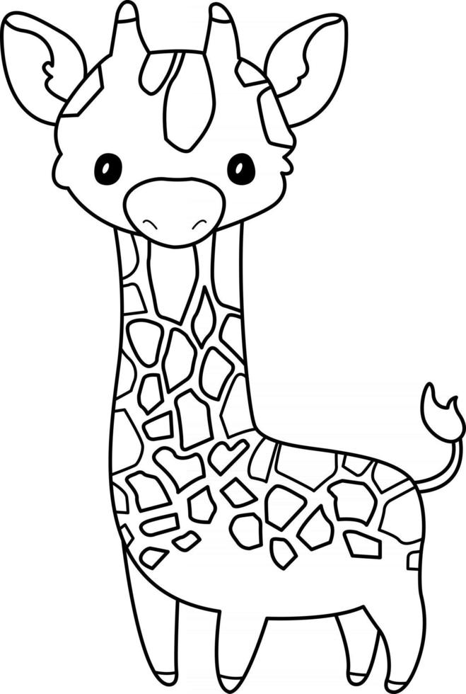 Giraffe Kids Coloring Page Great For Beginner Coloring Book 2506060 Vector Art At Vecteezy