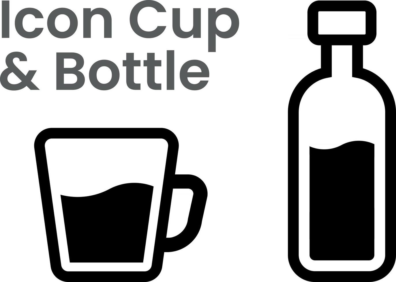 Icons of cup and bottle vector