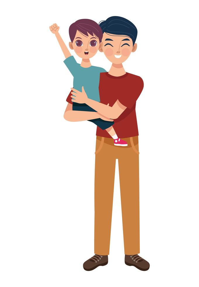 daddy and son vector