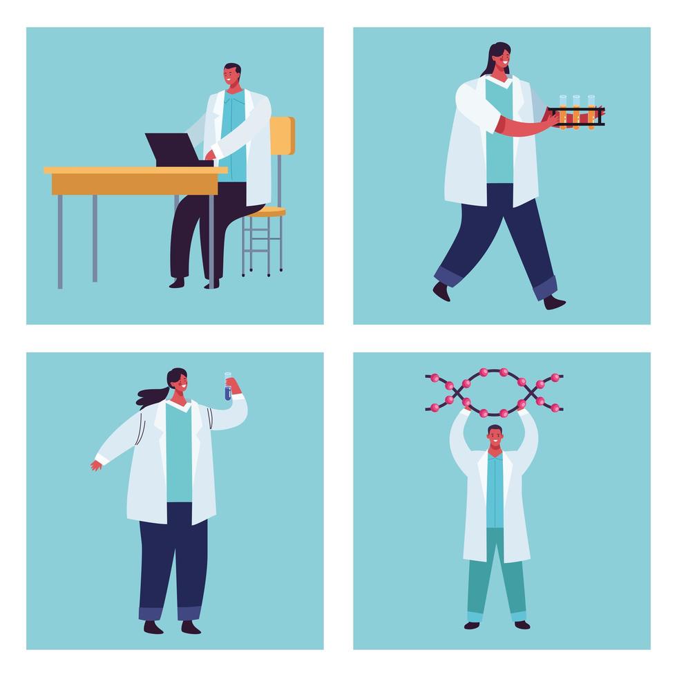 four genetic testing staff vector