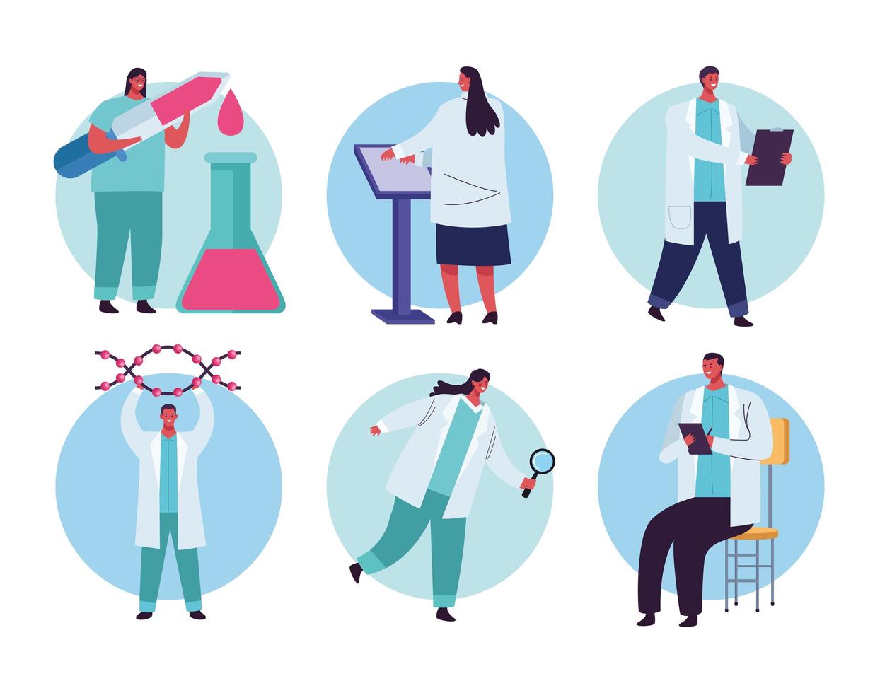 six genetic testing staff vector