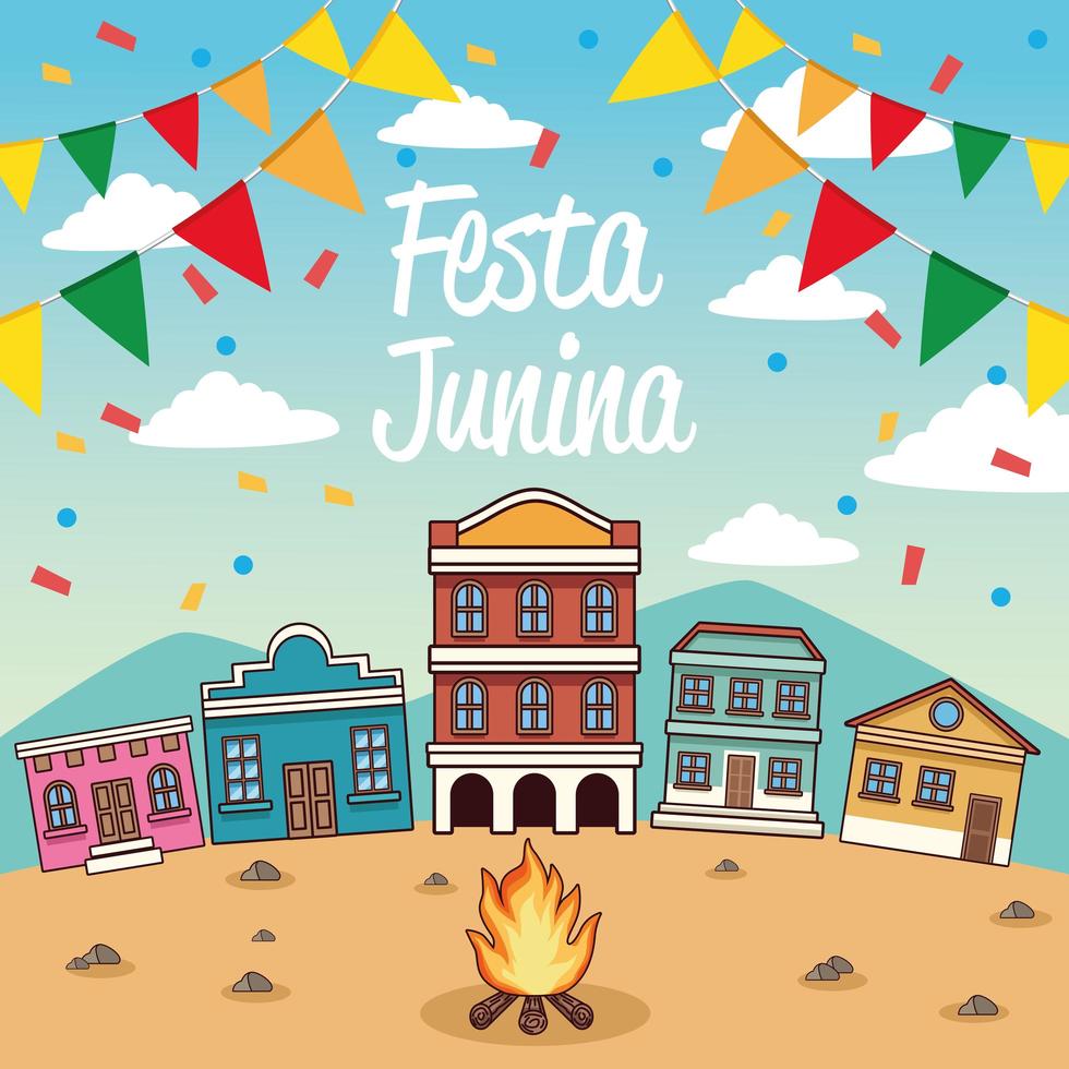 festa junina lettering vector