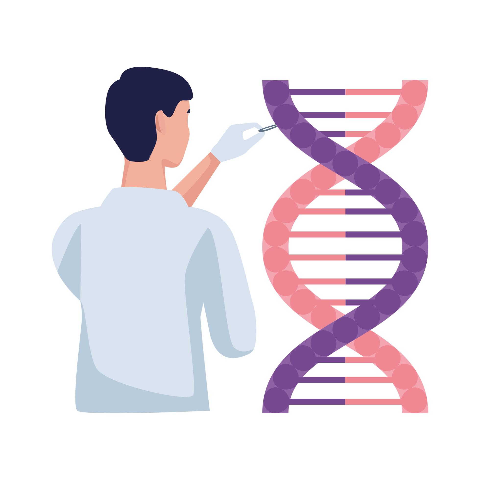 scientist with dna 2506128 Vector Art at Vecteezy
