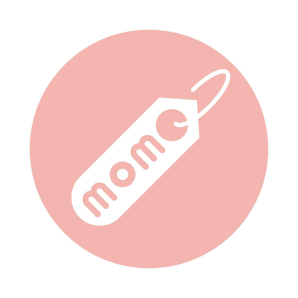 día de la madre etiqueta precio letras mamá celebración bloque estilo icono vector