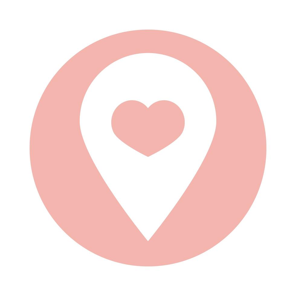 mothers day pointer location heart love block style icon vector