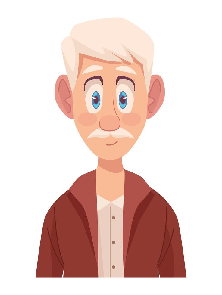 lindo personaje de abuelo vector