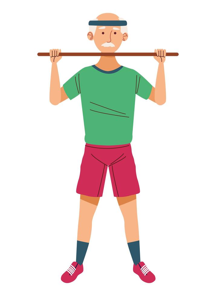 grandfather lifting bar vector