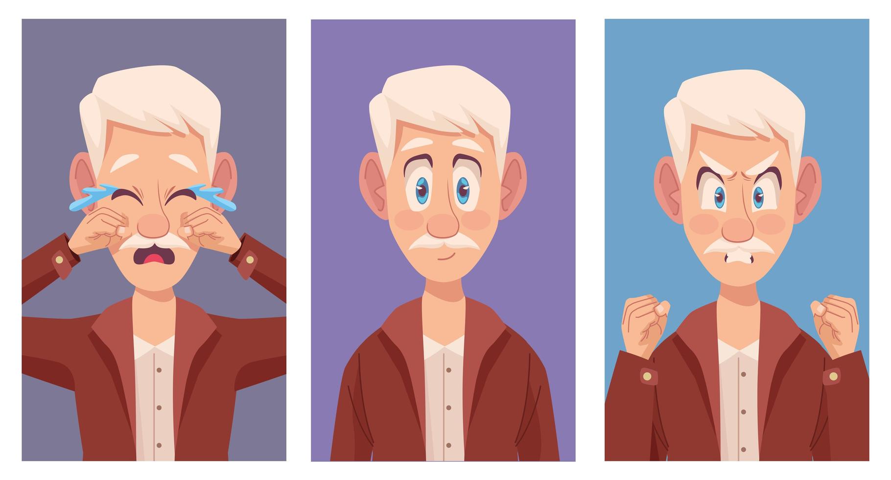 three elders with alzheimers vector